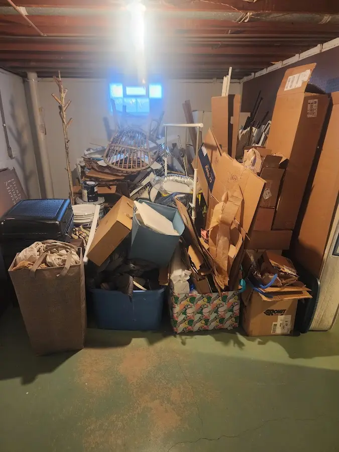 Roll-off dumpster container at job site for 4 Yard Dumpster Rental in High Ridge